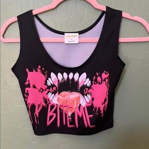 Vampire “Bite Me” crop top